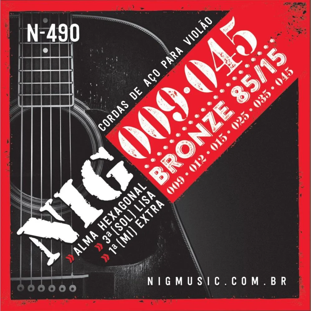 ENCORDOAMENTO P/VIOLAO ACO/BRONZE 009/045-6 ROUXINOL (UNIDADE)