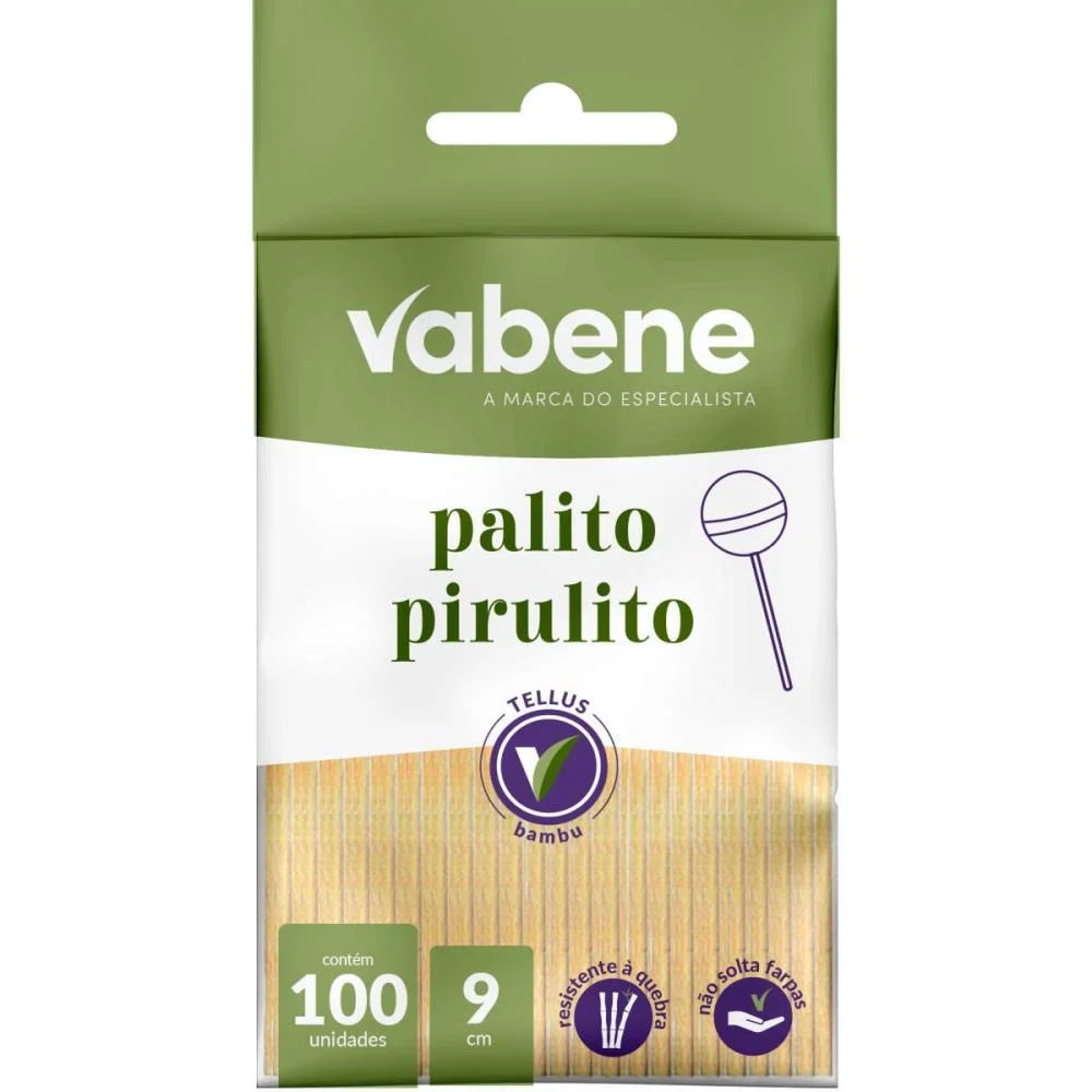 PALITO DE MADEIRA P/PIRULITO 9CM VABENE (PCT.C/100)