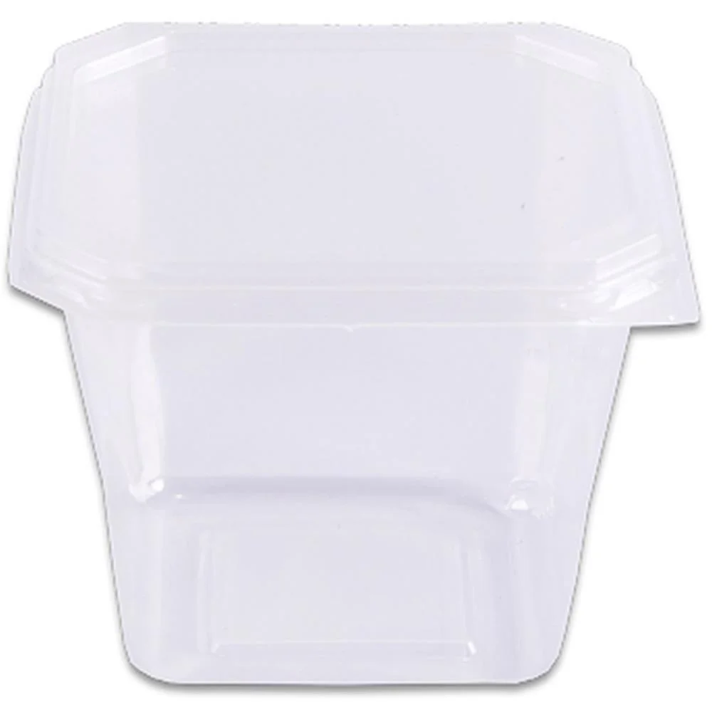 Pote Descartavel 250Ml.quadrado C/Tampa Prafesta (Pct.c/20)