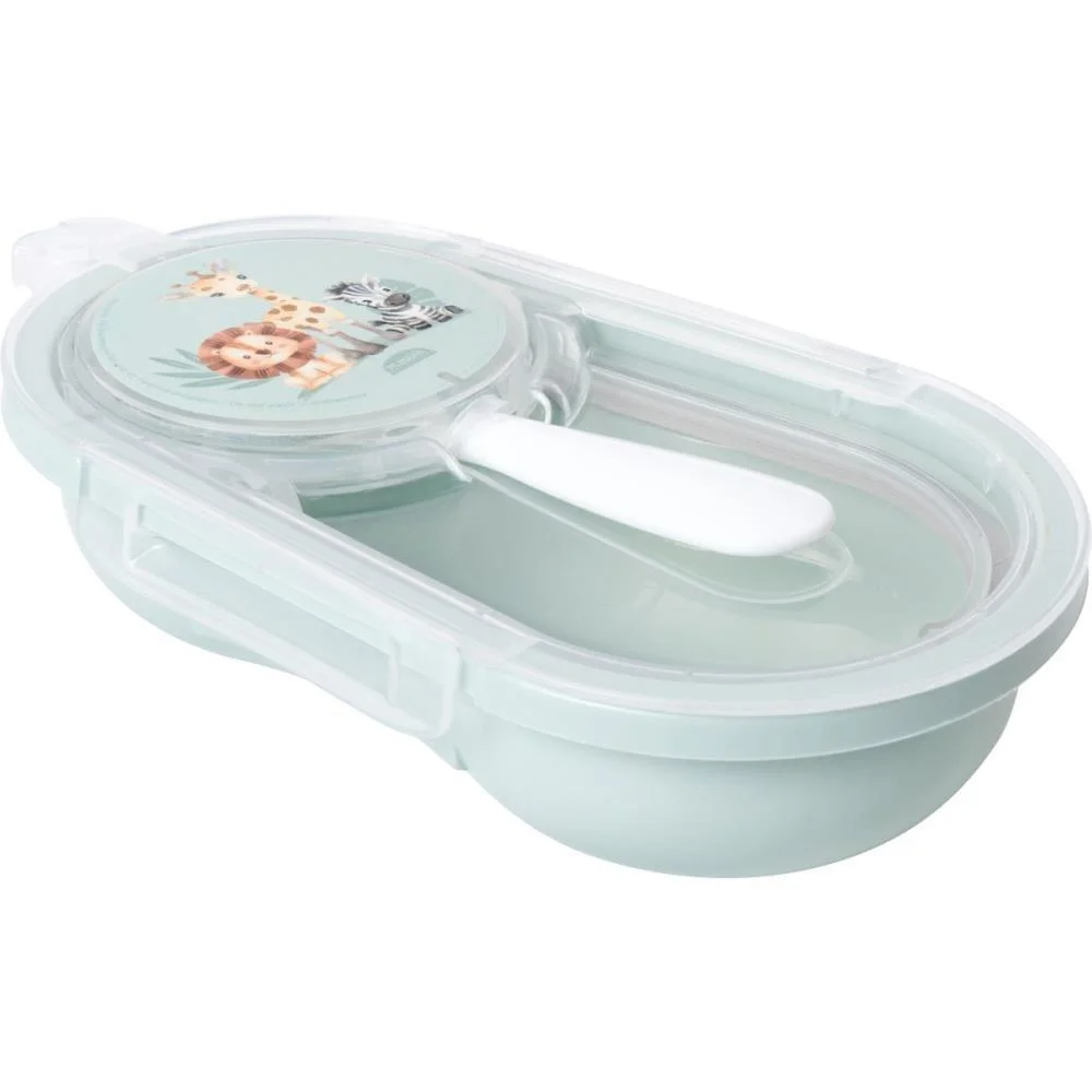Kit Alimentacao Porta Papinha Com Colher Safar Plasutil (Kit)