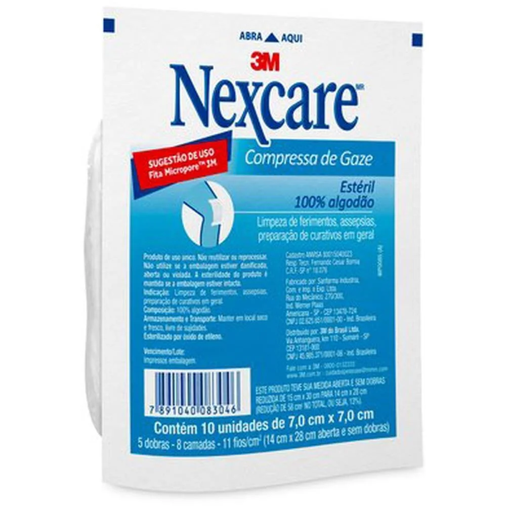Produtos Farma Nexcare Gaze Esteril C/10 Unid 3M (Pacote)