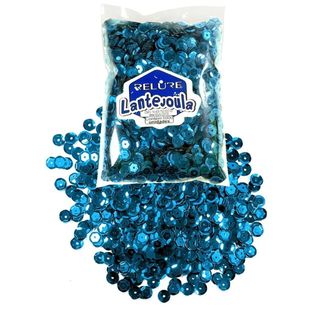 Lantejoula Metalizada Azul N.06 C/1000Unid. Honey (Pacote)