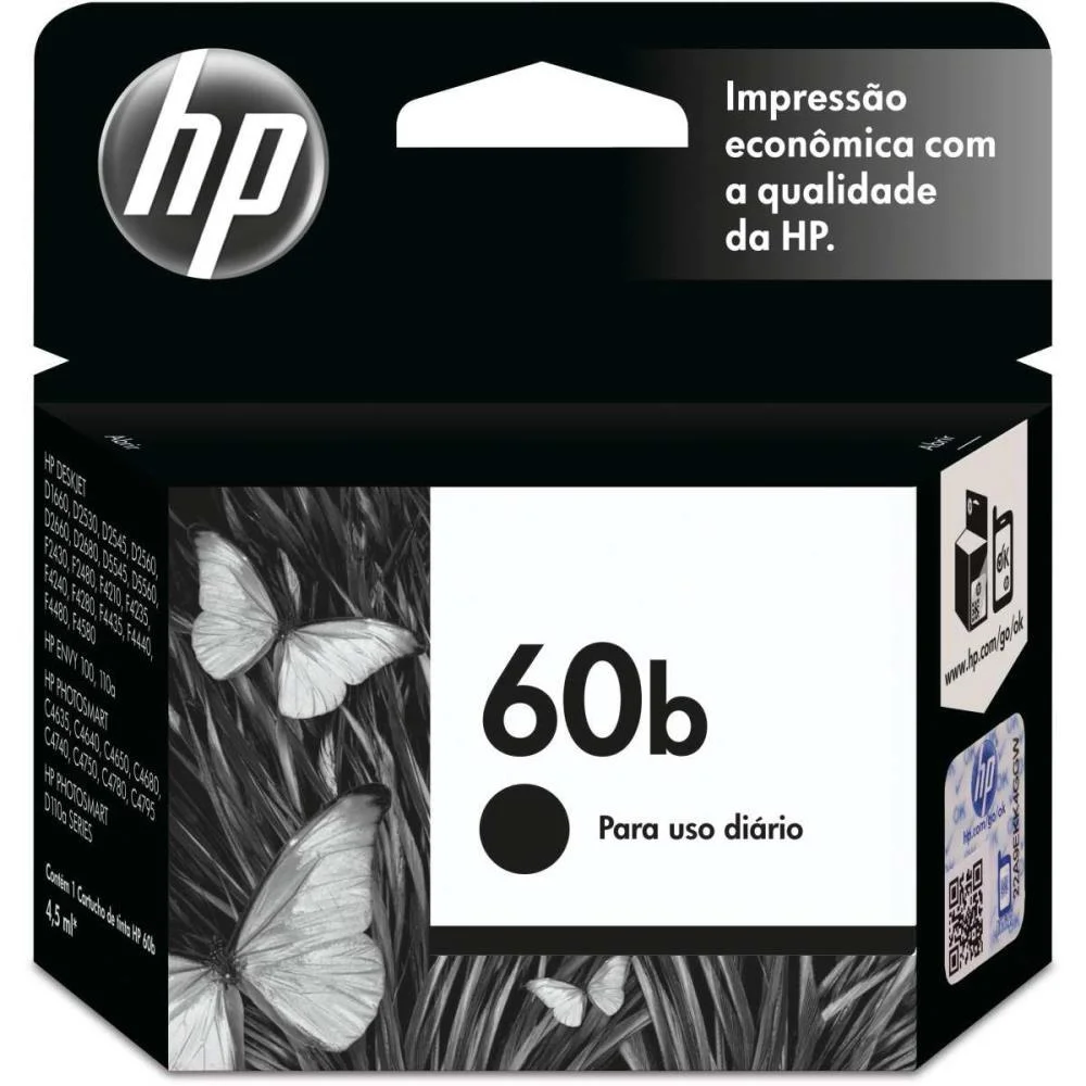 Cartucho Original Hp 60B Preto Everyday Inkjet Hp (Unidade)