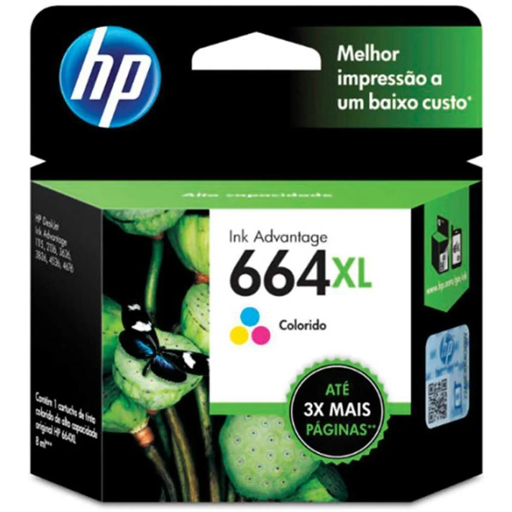Cartucho Original Hp 664Xl Colorido Ink Advantage Hp (Unidade)
