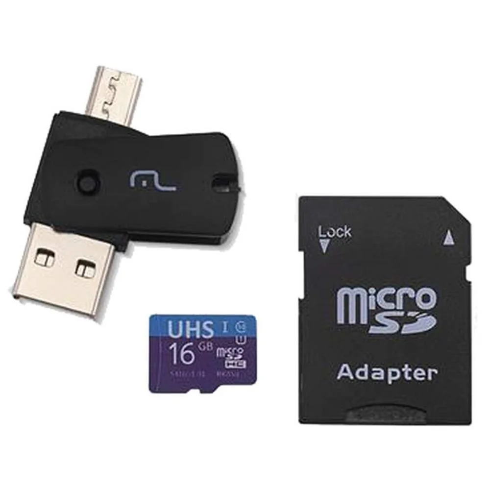 Cartao De Memoria Kit 3 Em 1 16Gb Micro Sd/Otg Multi (Kit)