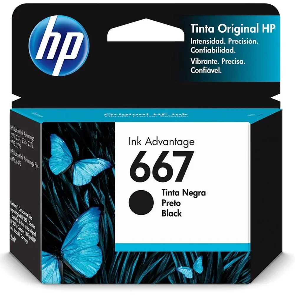 Cartucho Original Hp 667 Preto Ink Advantage Hp (Unidade)