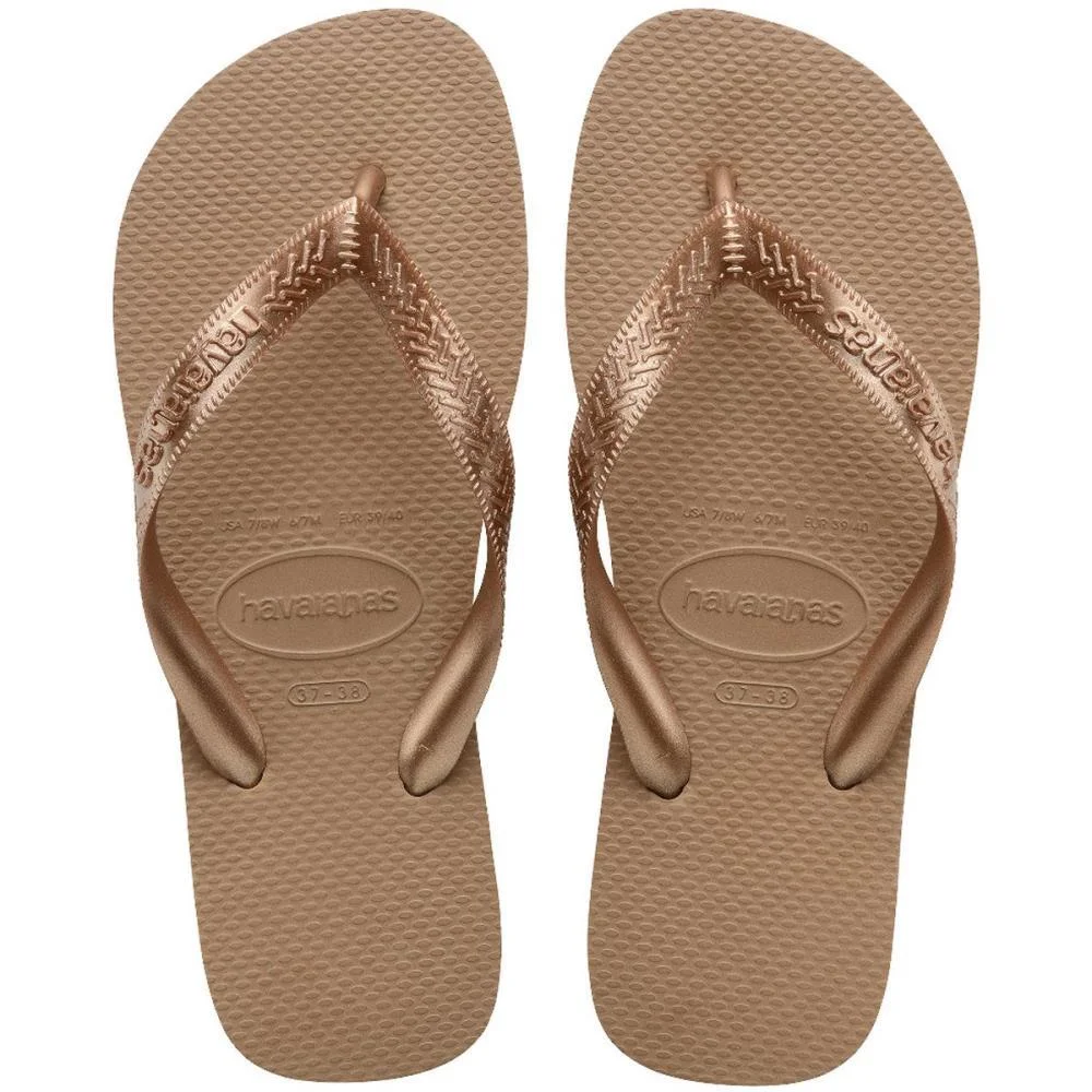 CHINELO HAVAIANAS FEMININO TOP TIRAS 35/6 ROSE GOLD HAVAIANAS (PAR)