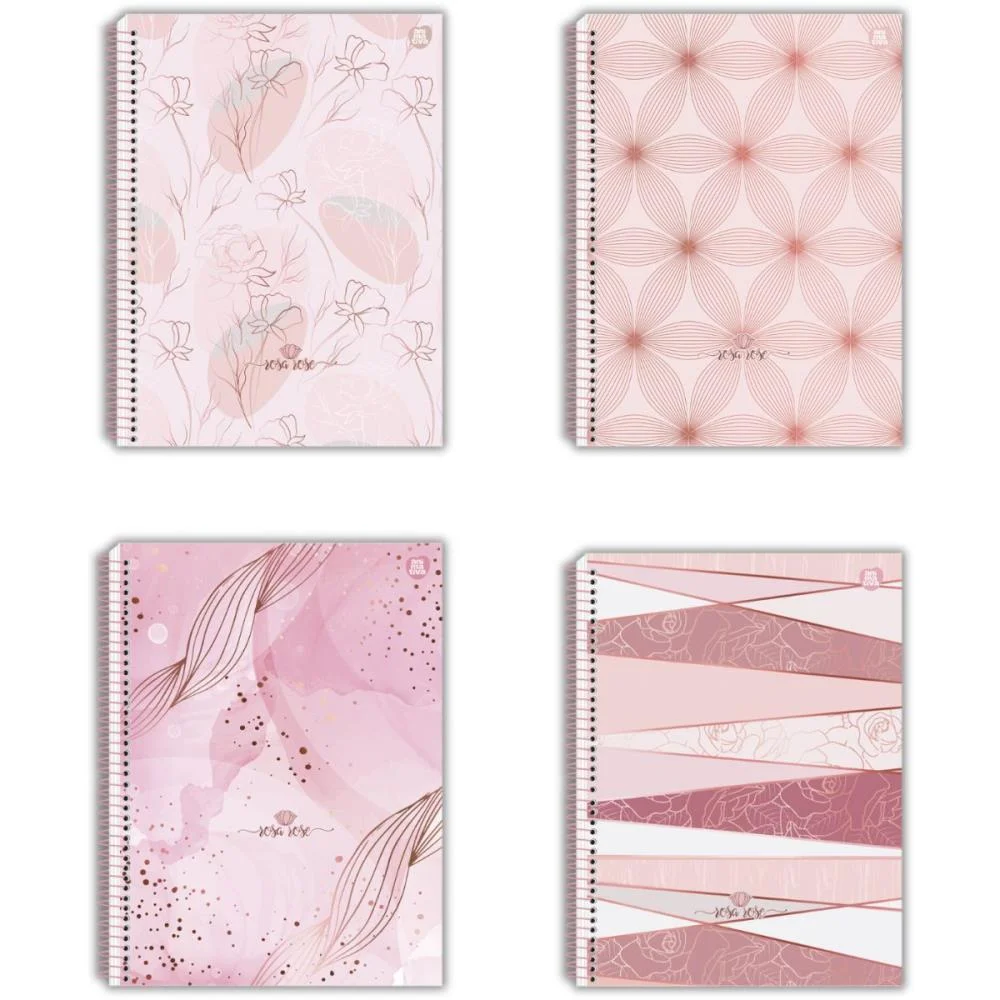 CADERNO 15X1 CAPA DURA ROSA ROSE 240F ANIMATIVA (PCT.C/02)