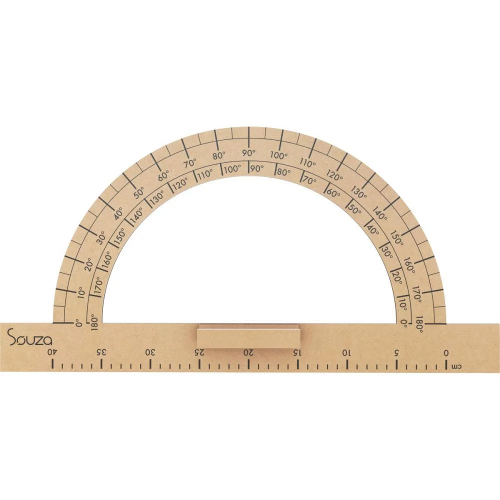 Transferidor Madeira (Professor) 180° 40Cm. Souza (Unidade)