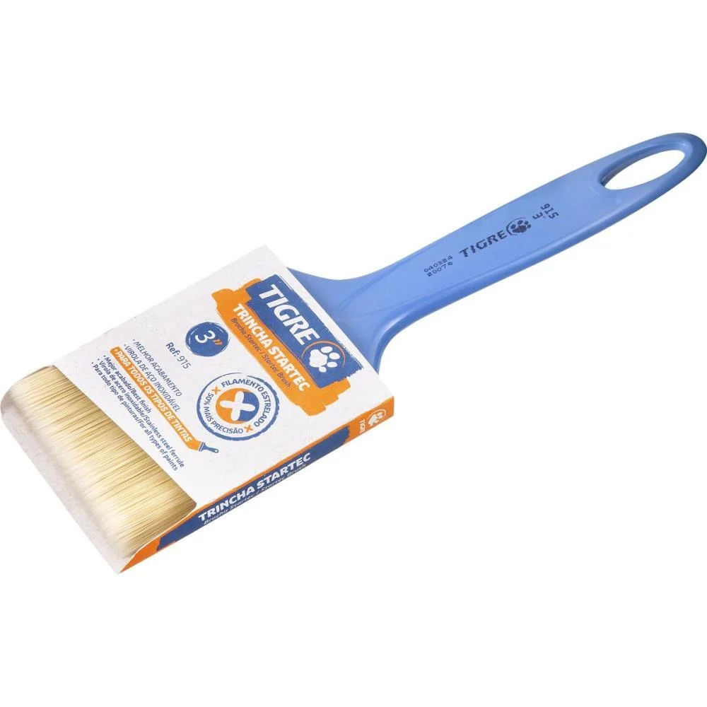 Trincha De Pintura 915 Media Sint. Mult. 3Pol Pinceis Tigre (Cx.c/12)