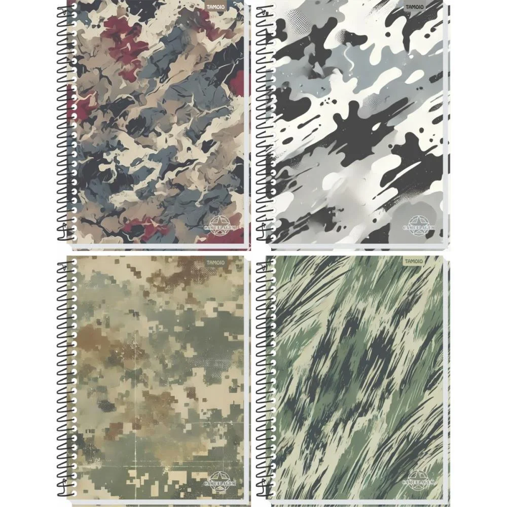 CADERNO 20X1 CAPA DURA CAMUFLAGEM 320 FOLHAS TAMOIO (PCT.C/02)