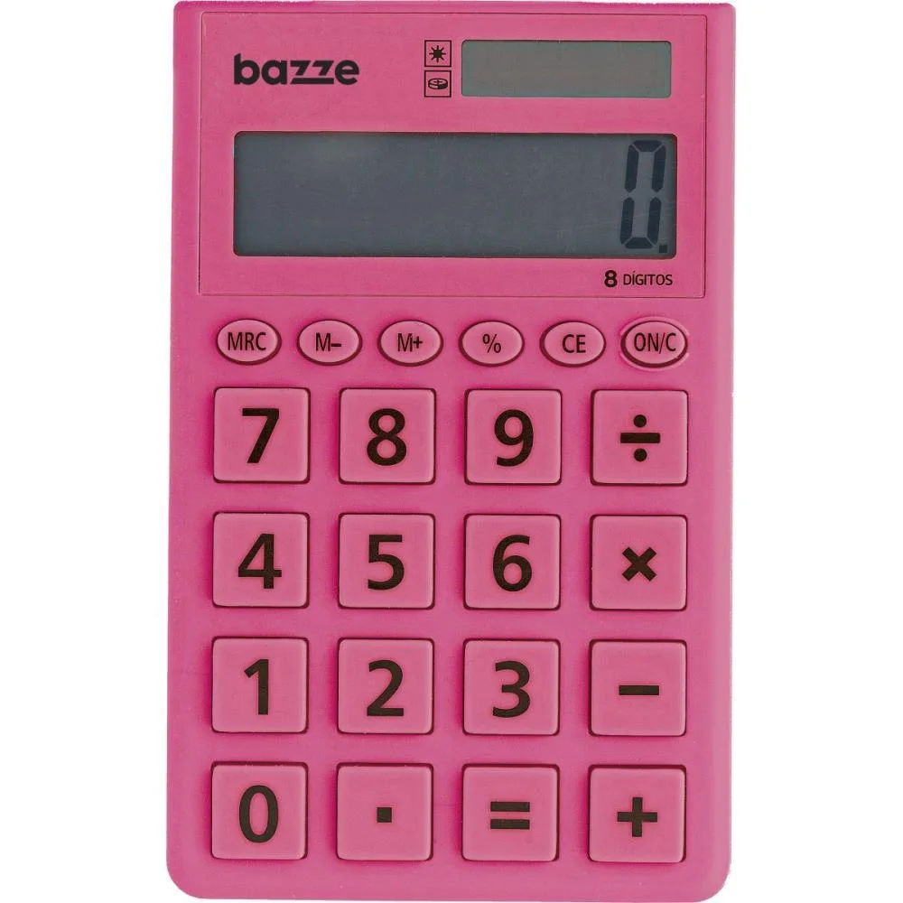 CALCULADORA DE BOLSO 8 DIG. BAZZE ROSA SUMMIT (UNIDADE)