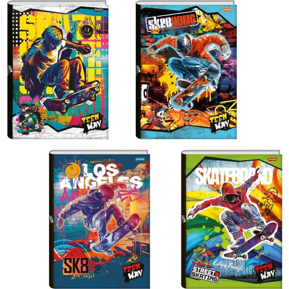 CADERNO BROCHURA 1/4 CAPA DURA TEEN WAY 96FLS. JANDAIA (PCT.C/05)