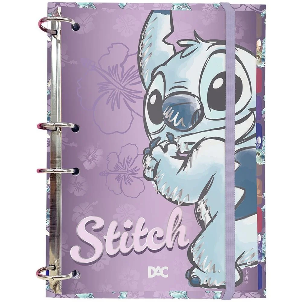 CADERNO ARGOLADO STITCH COLEGIAL C/ELAST.144F DAC (UNIDADE)