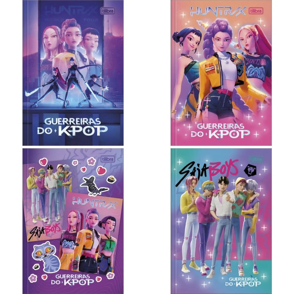 CADERNO BROCHURA 1/4 CAPA DURA GUERREIRAS DO K-POP 80FLS TILIBRA (PCT.C/05)