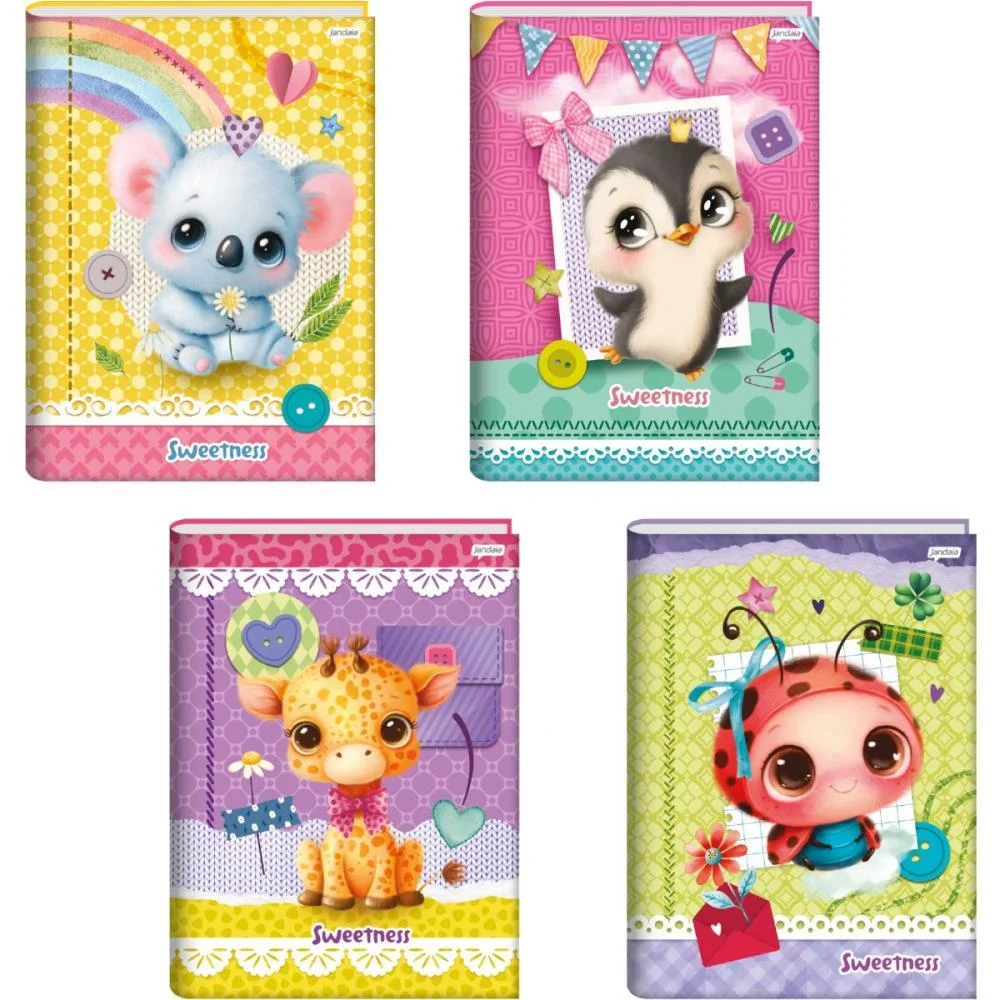 CADERNO BROCHURAO CAPA DURA SWEETNESS 80FLS. JANDAIA (PCT.C/05)