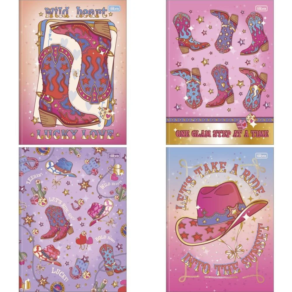 CADERNO BROCHURAO CAPA DURA WEST GIRL 80FLS TILIBRA (PCT.C/05)