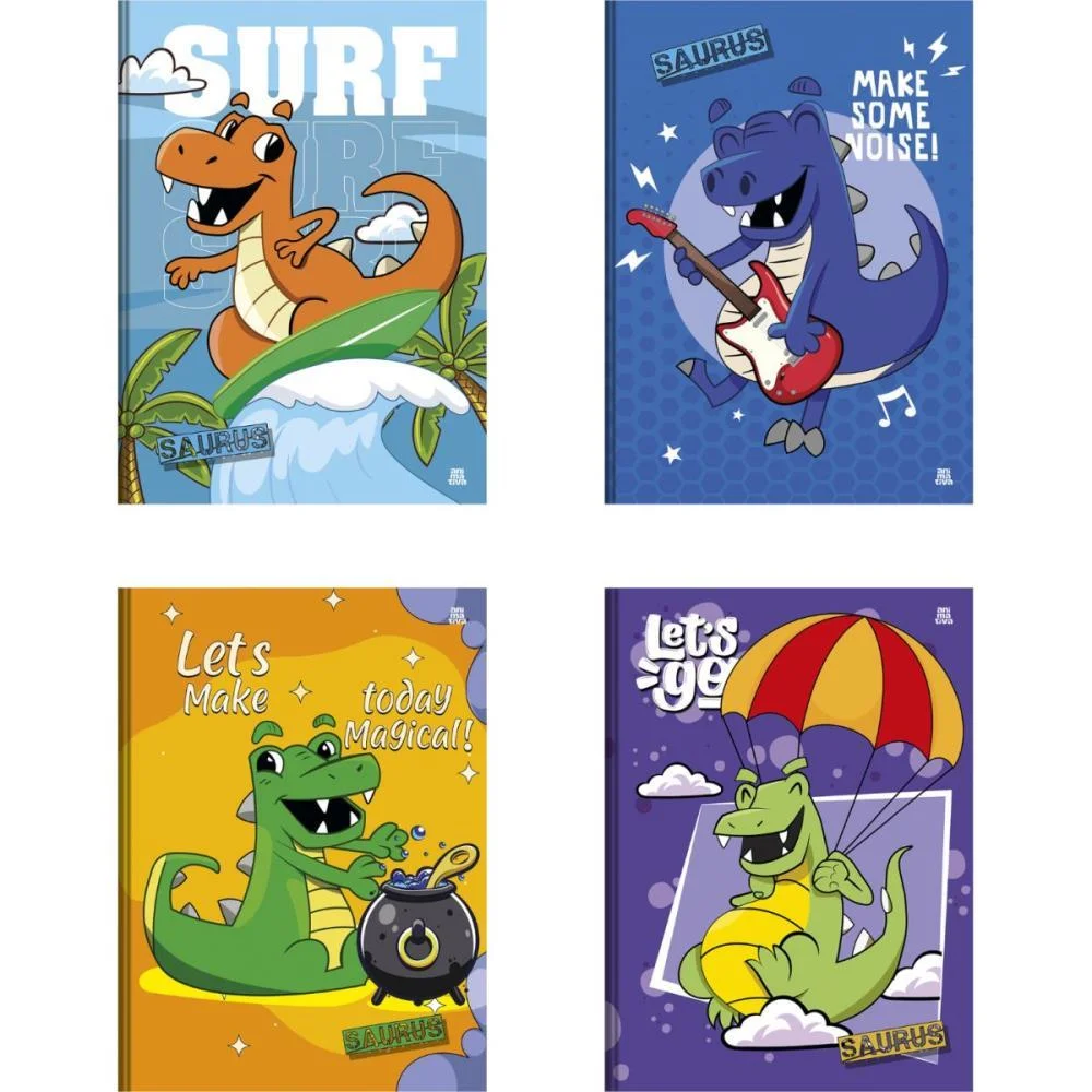 CADERNO BROCHURAO CAPA DURA SAURUS 80F ANIMATIVA (PCT.C/05)