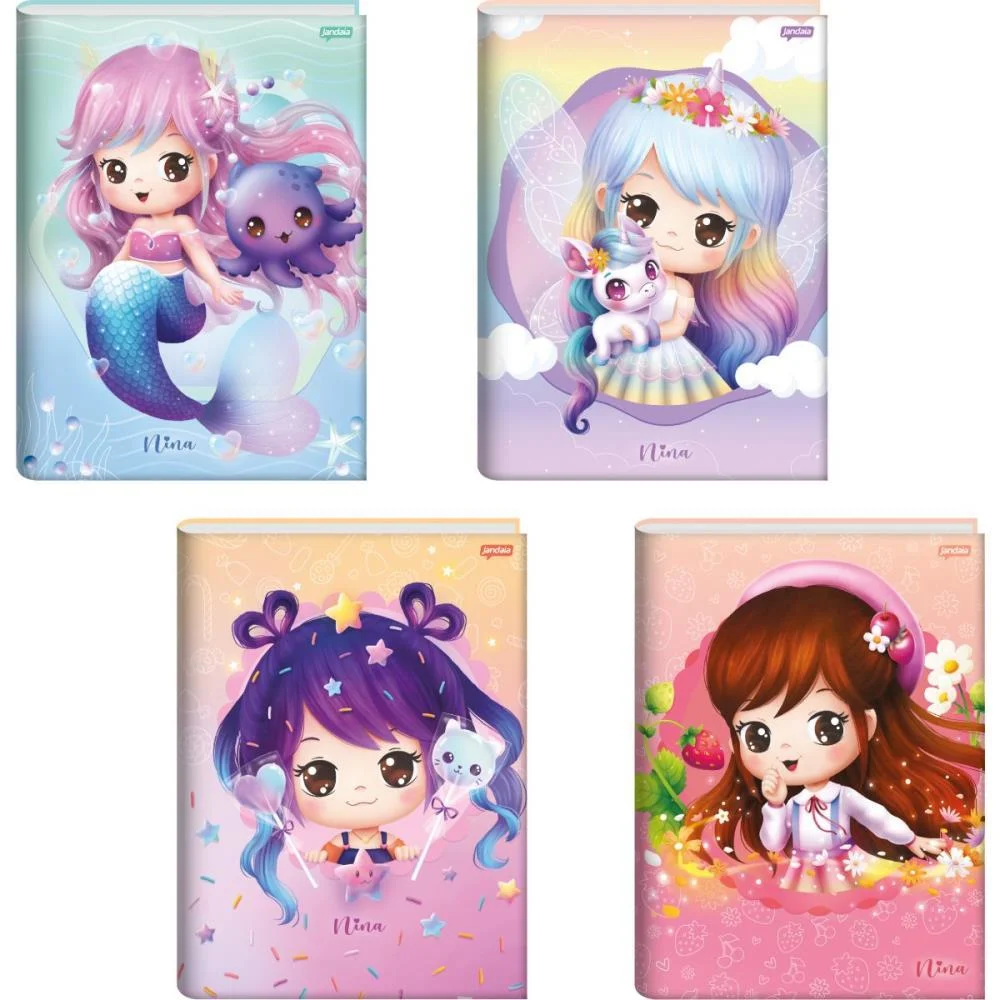 CADERNO BROCHURAO CAPA DURA NINA 80FLS JANDAIA (PCT.C/05)