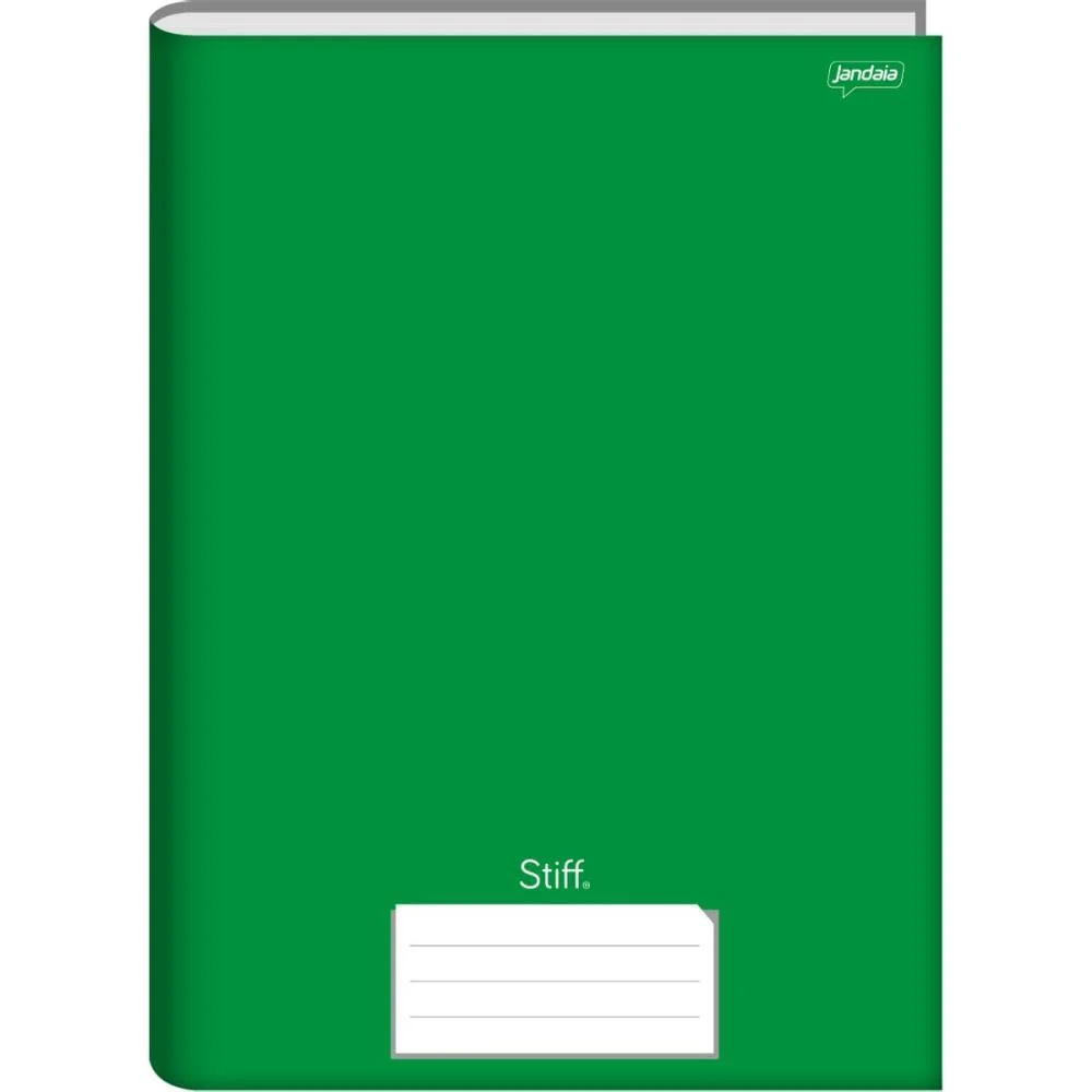 CADERNO BROCHURAO CAPA DURA STIFF SLIM 80FLS.VERDE JANDAIA (PCT.C/05)