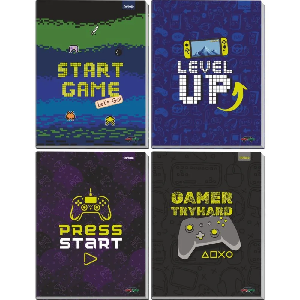 CADERNO BROCHURAO CAPA DURA GAME OVER 96 FOLHAS TAMOIO (PCT.C/04)