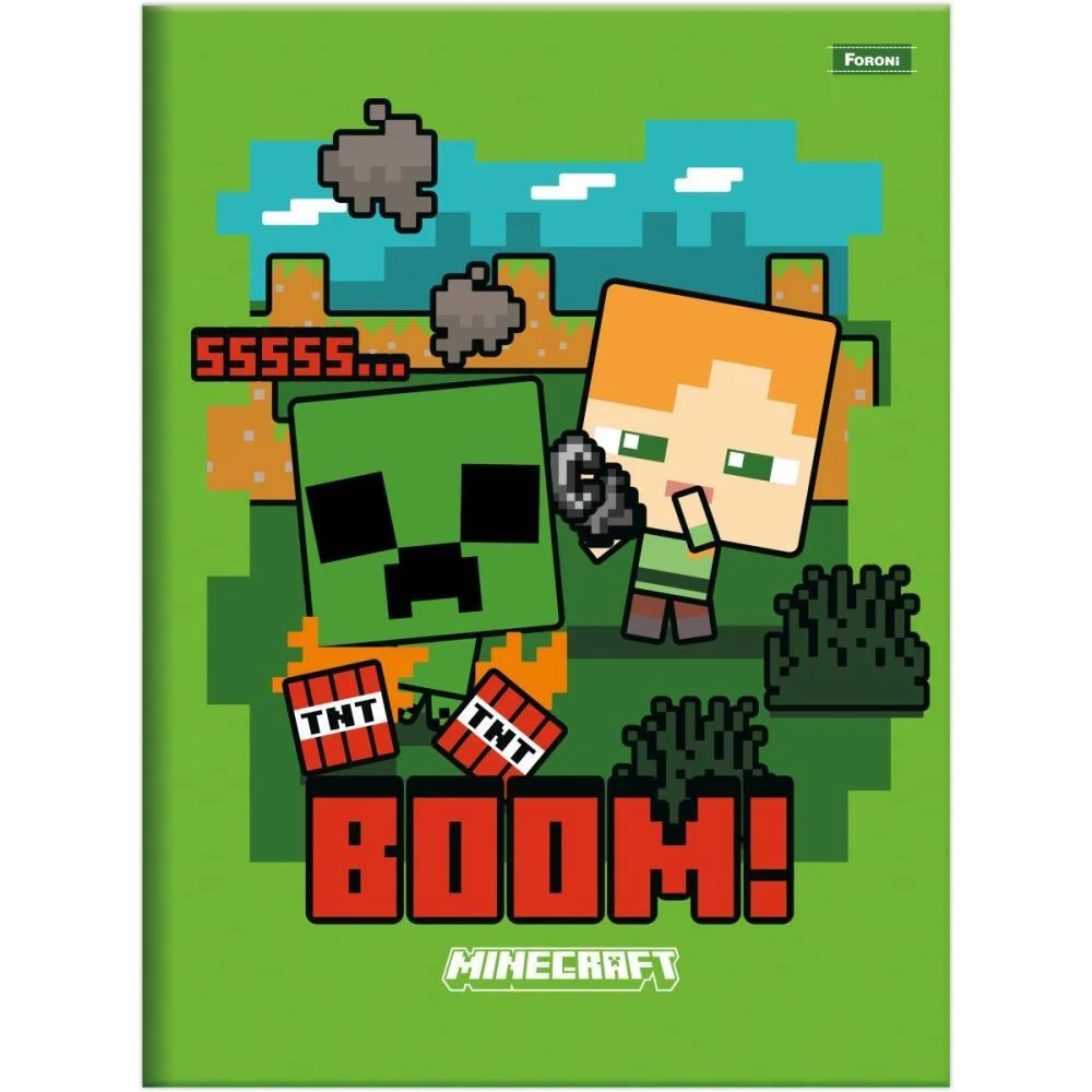 CADERNO BROCHURAO CAPA DURA MINECRAFT 80FLS FORONI (PCT.C/05)