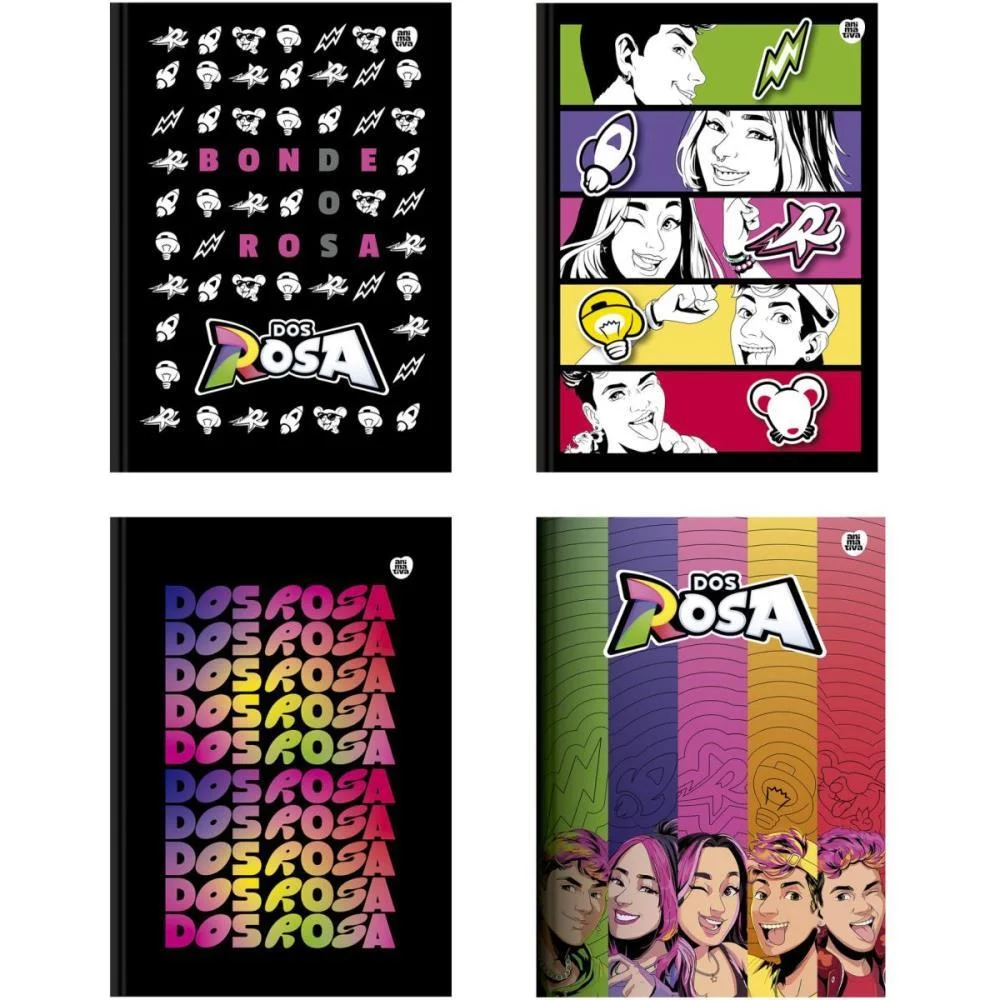 CADERNO BROCHURAO CAPA DURA DOS ROSA 80F ANIMATIVA (PCT.C/05)