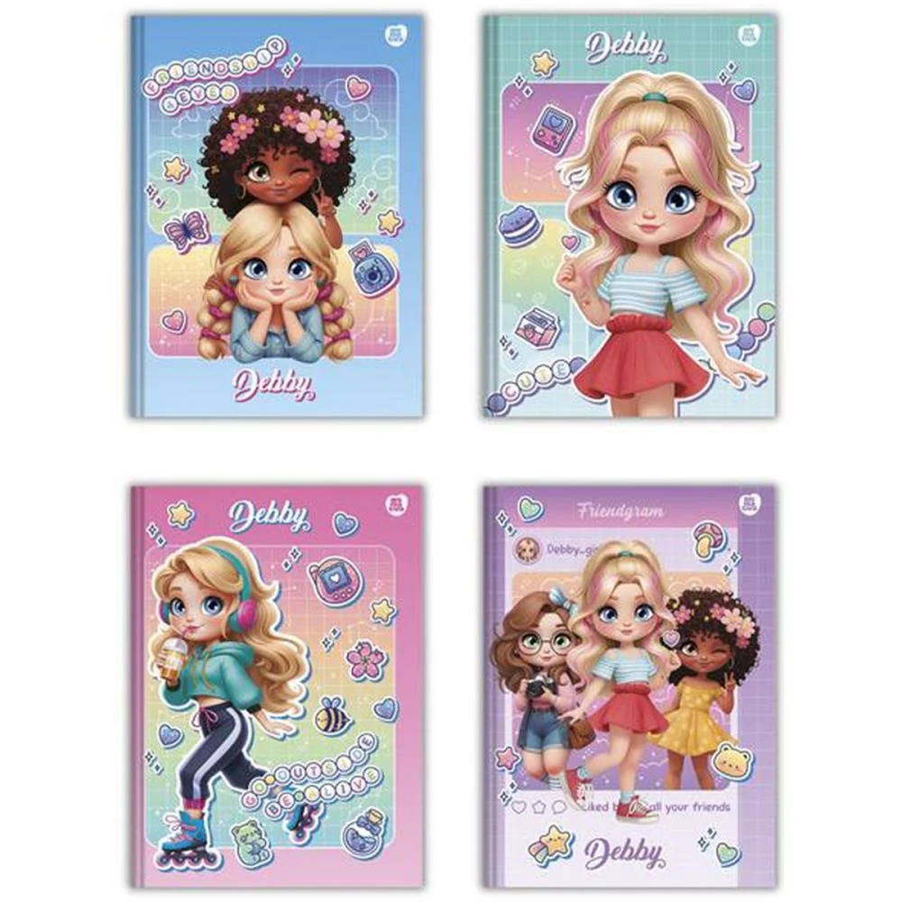 CADERNO BROCHURAO CAPA DURA DEBBY 48F ANIMATIVA (PCT.C/10)