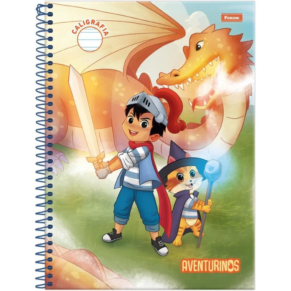 CADERNO CALIGRAFIA AVENTURINOS 80FLS FORONI (PCT.C/04)
