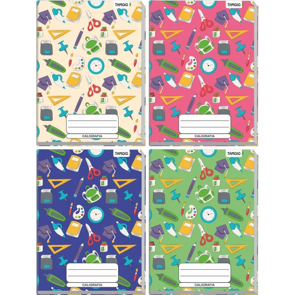 CADERNO CALIGRAFIA CAPA DURA DECORADO 48F 1/4 BROCH.VERTICA TAMOIO (PCT.C/05)