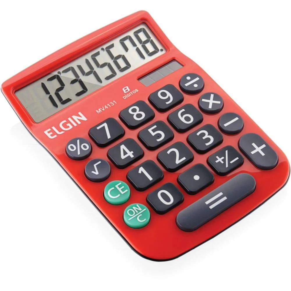 CALCULADORA DE MESA 8 DIG. MV4131 C/VIS/SL/BAT VM ELGIN (UNIDADE)