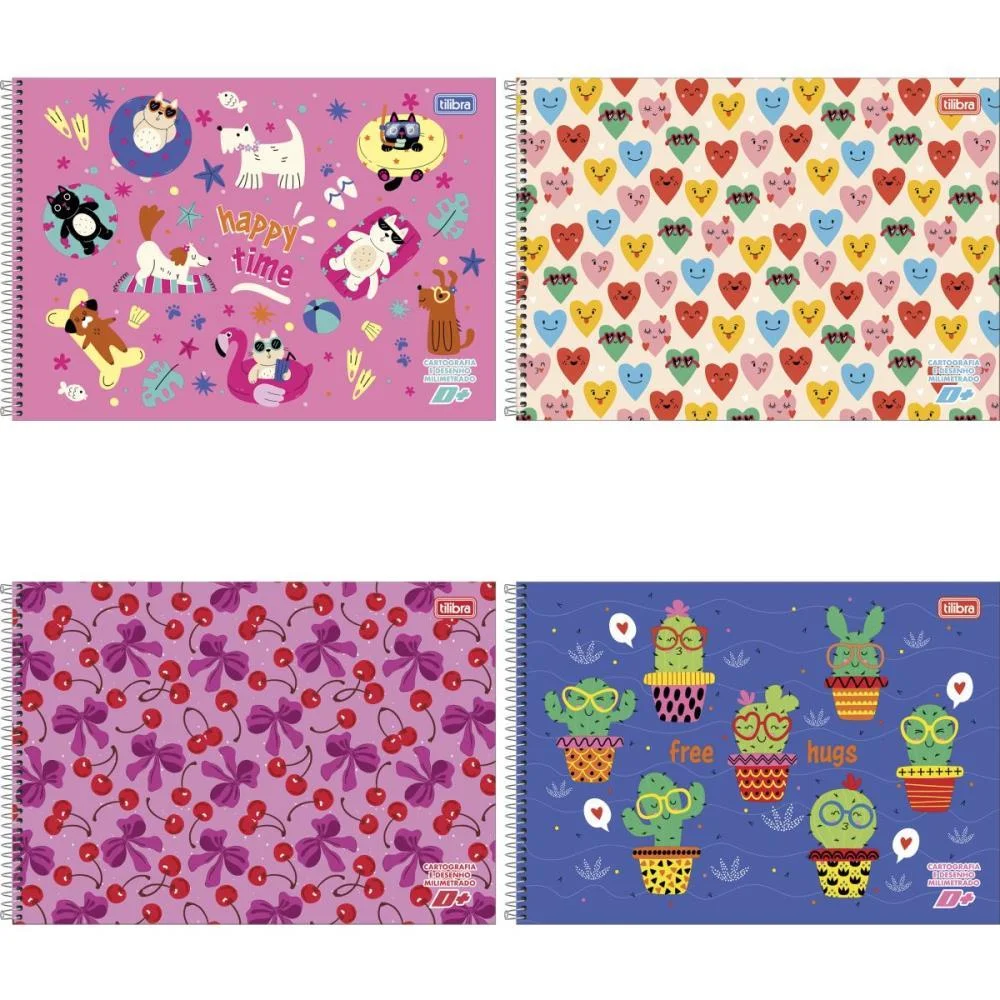 CADERNO DESENHO MILIMETRADO D+ FEM.96FLS.UNIV.ESP.HORIZ. TILIBRA (PCT.C/04)