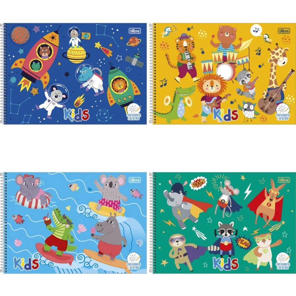 CADERNO DESENHO UNIV CAPA DURA KIDS 48FLS. MASCULINO TILIBRA (PCT.C/04)