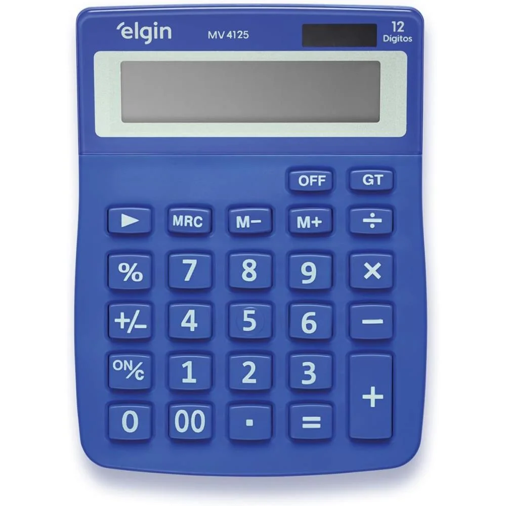 CALCULADORA DE MESA 12 DIGITOS MV4125 AZUL ELGIN (UNIDADE)