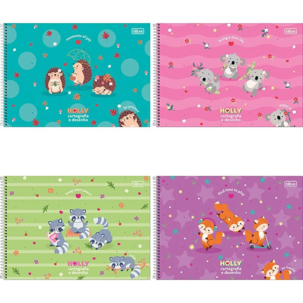 CADERNO DESENHO UNIV CAPA DURA HOLLY 80FLS. ESPIRAL TILIBRA (PCT.C/04)