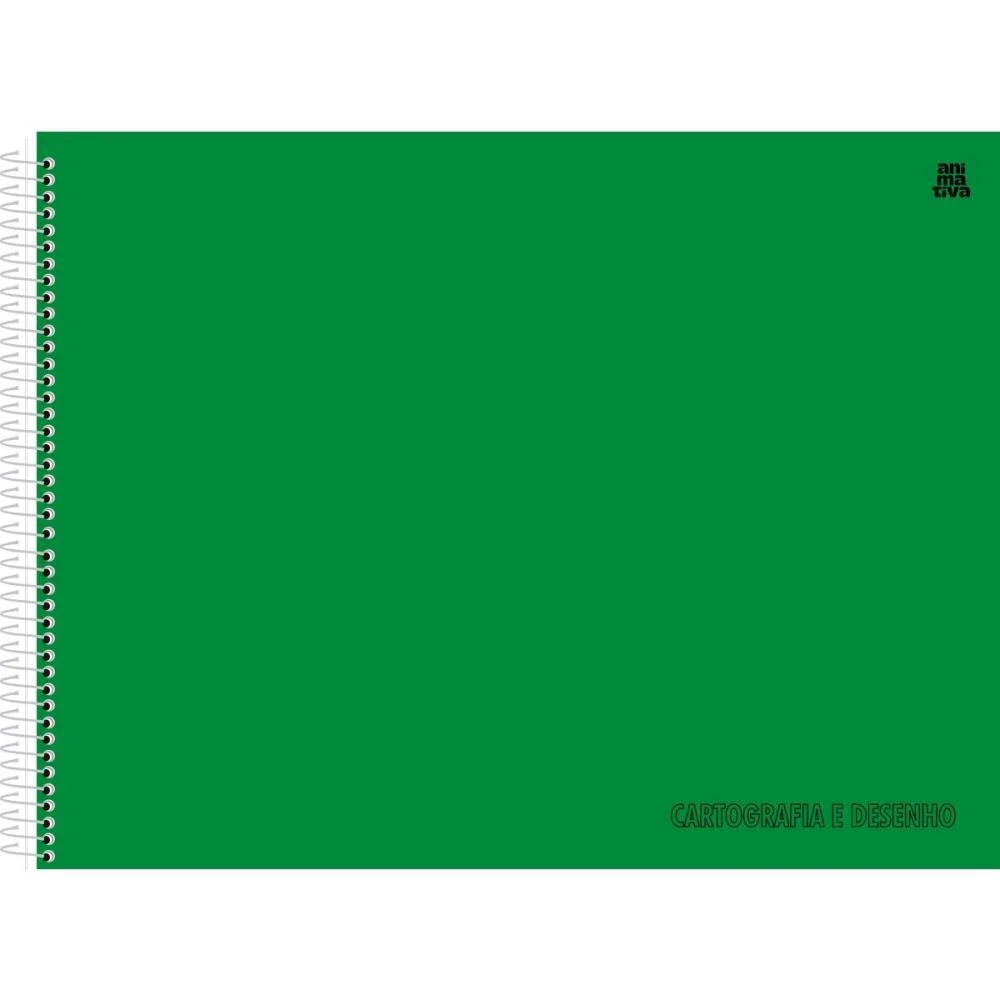 CADERNO DESENHO UNIV CAPA DURA VERDE 60F ANIMATIVA (PCT.C/05)