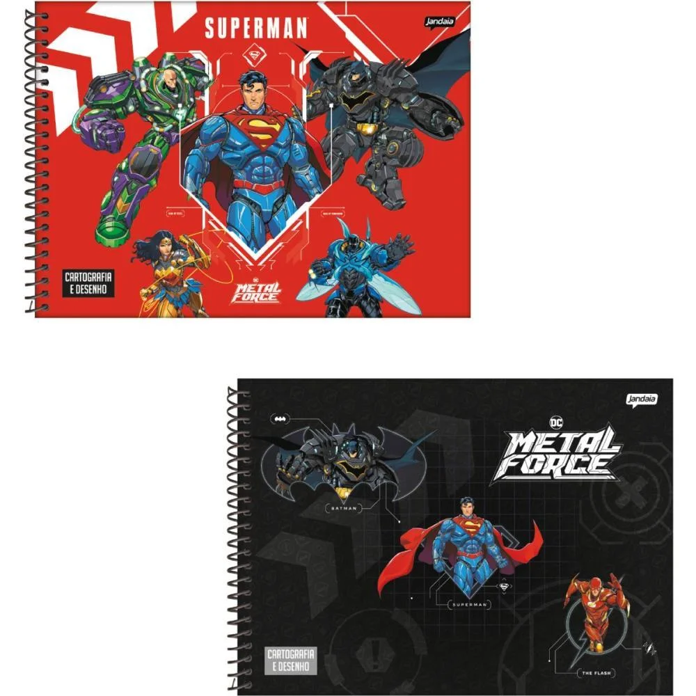 CADERNO DESENHO UNIV CAPA DURA LIGA DA JUSTICA 80FLS. JANDAIA (PCT.C/04)