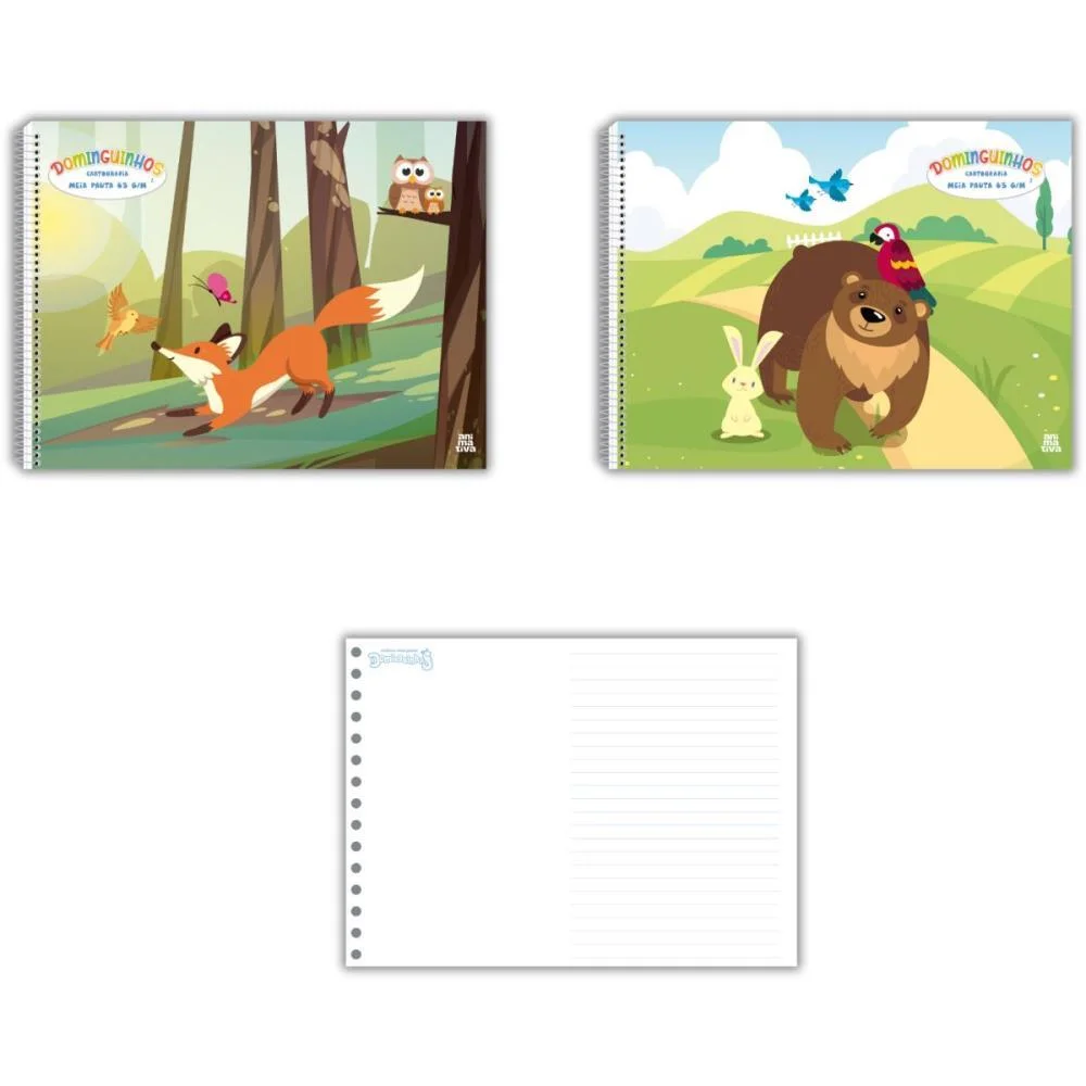 CADERNO DESENHO UNIV CAPA DURA DOMINGUINHOS MEIA PAUTA 40F ANIMATIVA (PCT.C/05)
