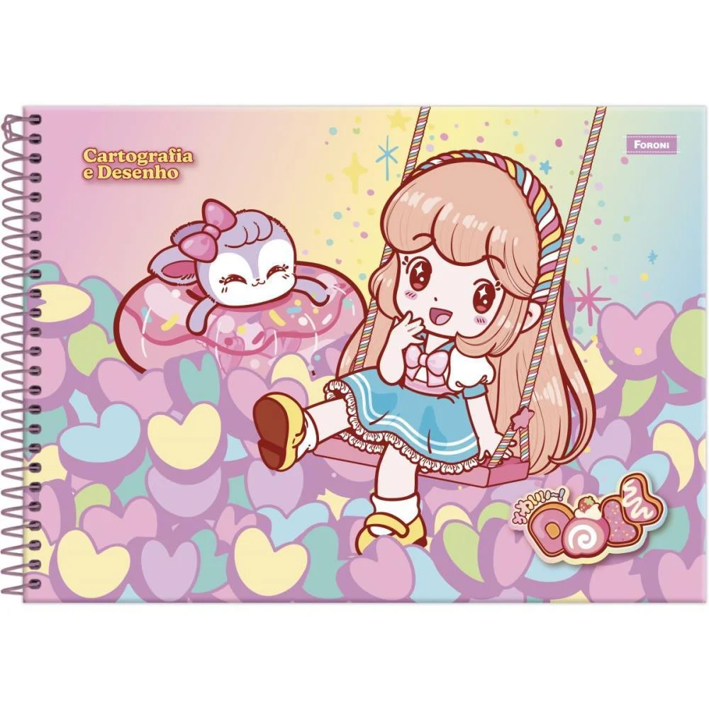 CADERNO DESENHO UNIV CAPA DURA DOLL 80FLS FORONI (PCT.C/05)