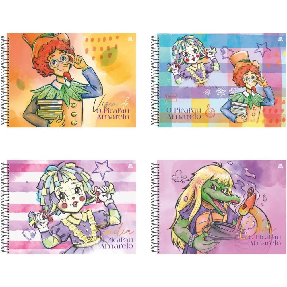 CADERNO DESENHO UNIV CAPA DURA O PICA PAU AMARELO 60F ANIMATIVA (PCT.C/05)