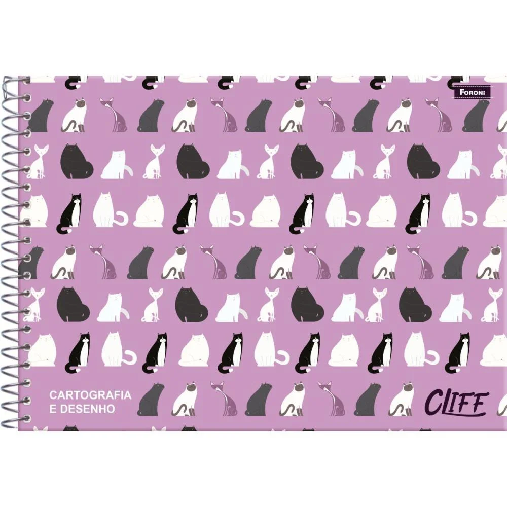 CADERNO DESENHO UNIV CAPA DURA CLIFF MASC/FEM 80FLS. FORONI (PCT.C/04)