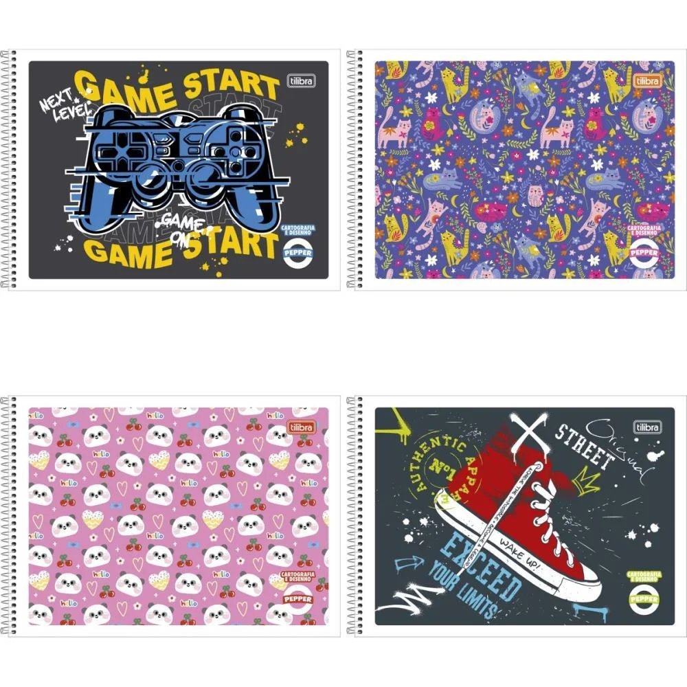 CADERNO DESENHO UNIVERSITARIO PEPPER 40FLS. ESP.FLEXIVEL TILIBRA (PCT.C/08)
