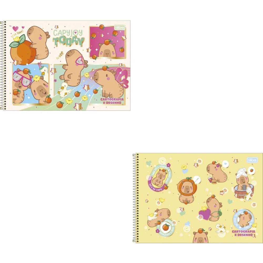 CADERNO DESENHO UNIV CAPA DURA CAPIVARA CAPYCLUB 80FLS ESPIR. TILIBRA (PCT.C/04)