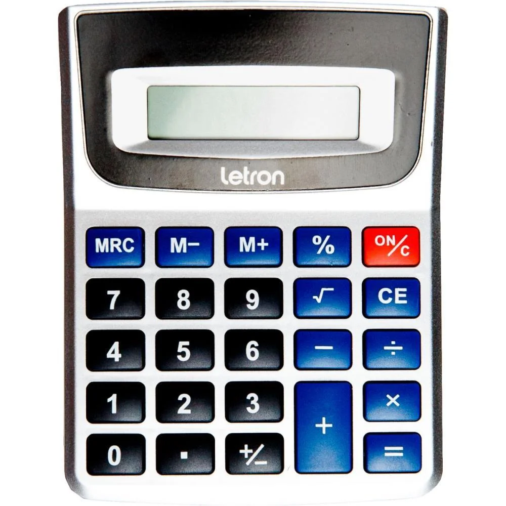CALCULADORA DE MESA 12 DIG. PRATA DUO C/BATERIA LEONORA (UNIDADE)