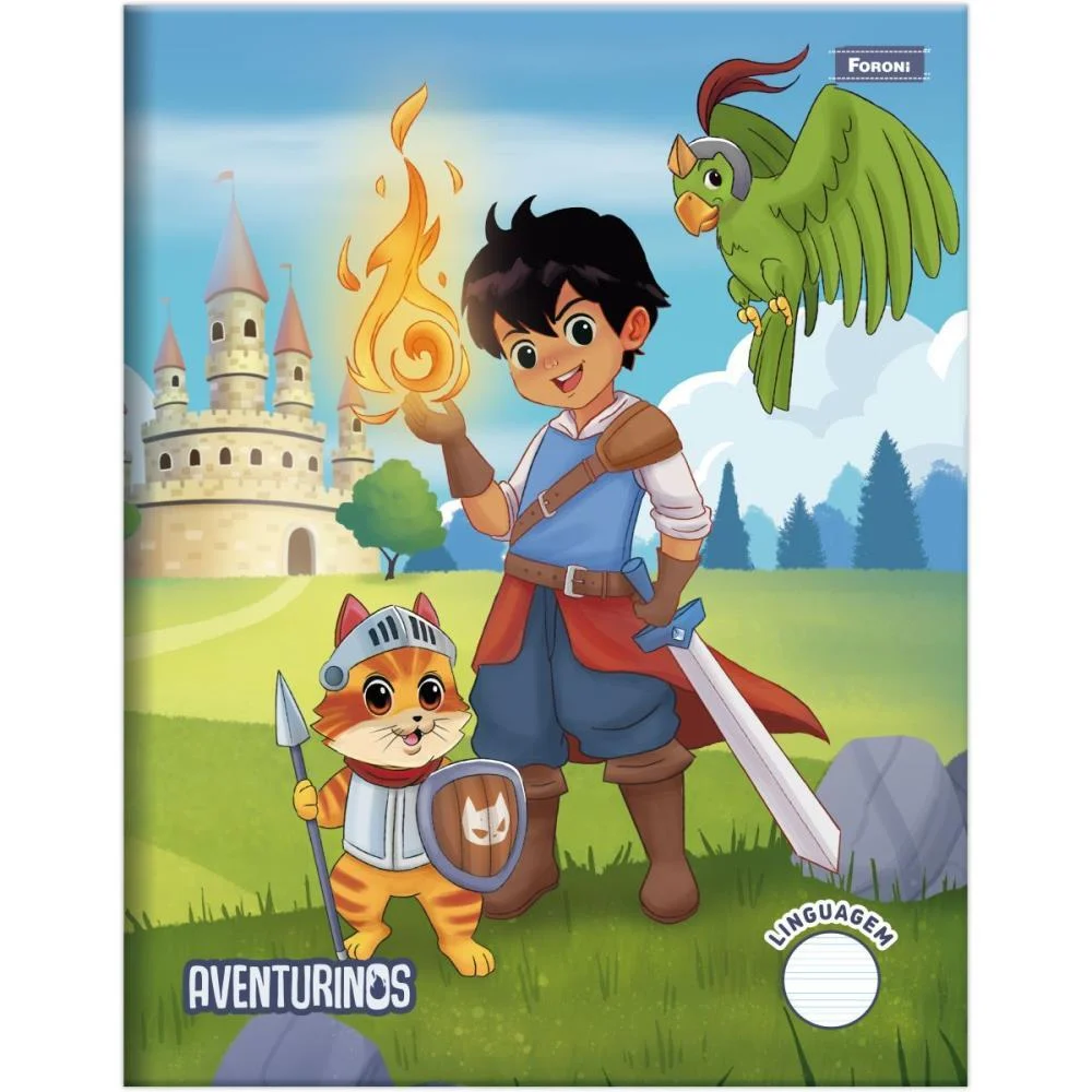 CADERNO LINGUAGEM CAPA DURA AVENTURINOS COSTURADO 40F FORONI (PCT.C/10)