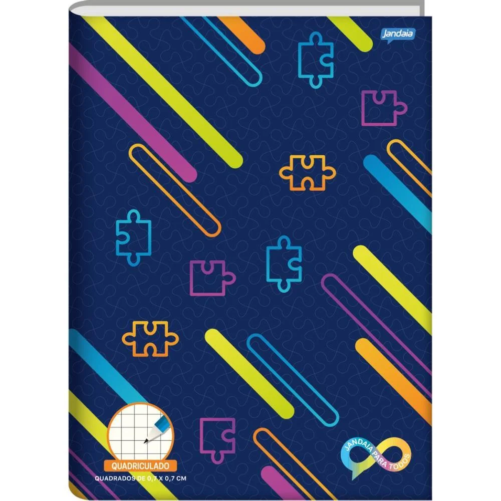 CADERNO QUADRICULADO UNIVERS. NEURO CD 07X07MM 60F JANDAIA (PCT.C/05)