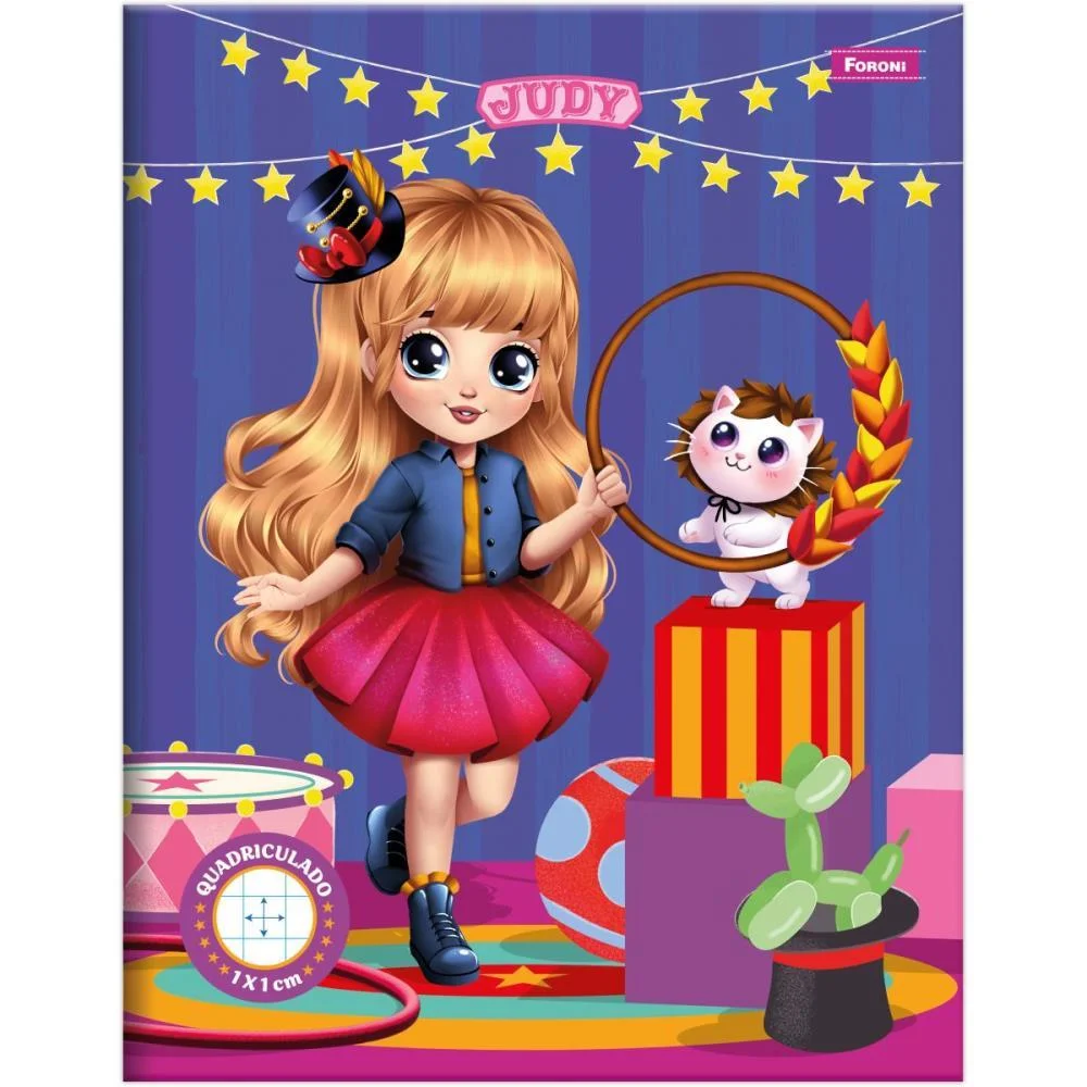 CADERNO QUADRICULADO UNIVERS. JUDY 1X1CM 40F FORONI (PCT.C/10)