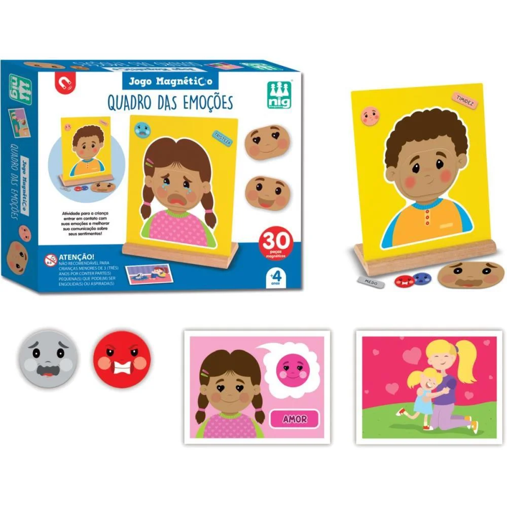 BRINQUEDO EDUCATIVO QUADRO DAS EMOCOES 30PCS NIG BRINQUEDOS (UNIDADE)