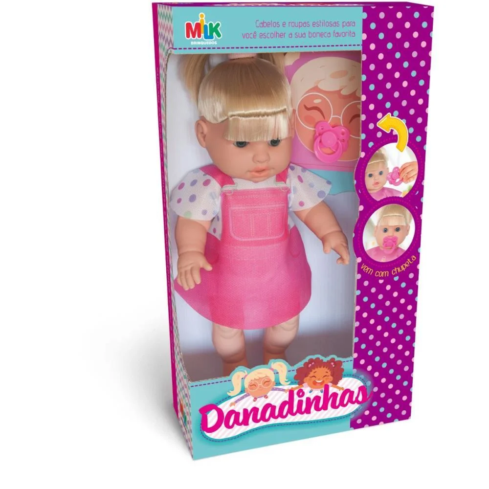 BONECA DANADINHA LOIRA 33CM MILK (UNIDADE)