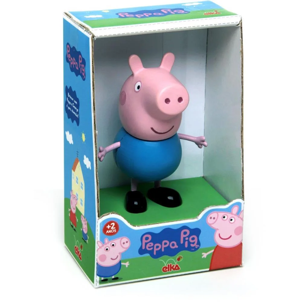 BONECO E PERSONAGEM GEORGE PEPPA PIG VINIL 13CM. ELKA (UNIDADE)